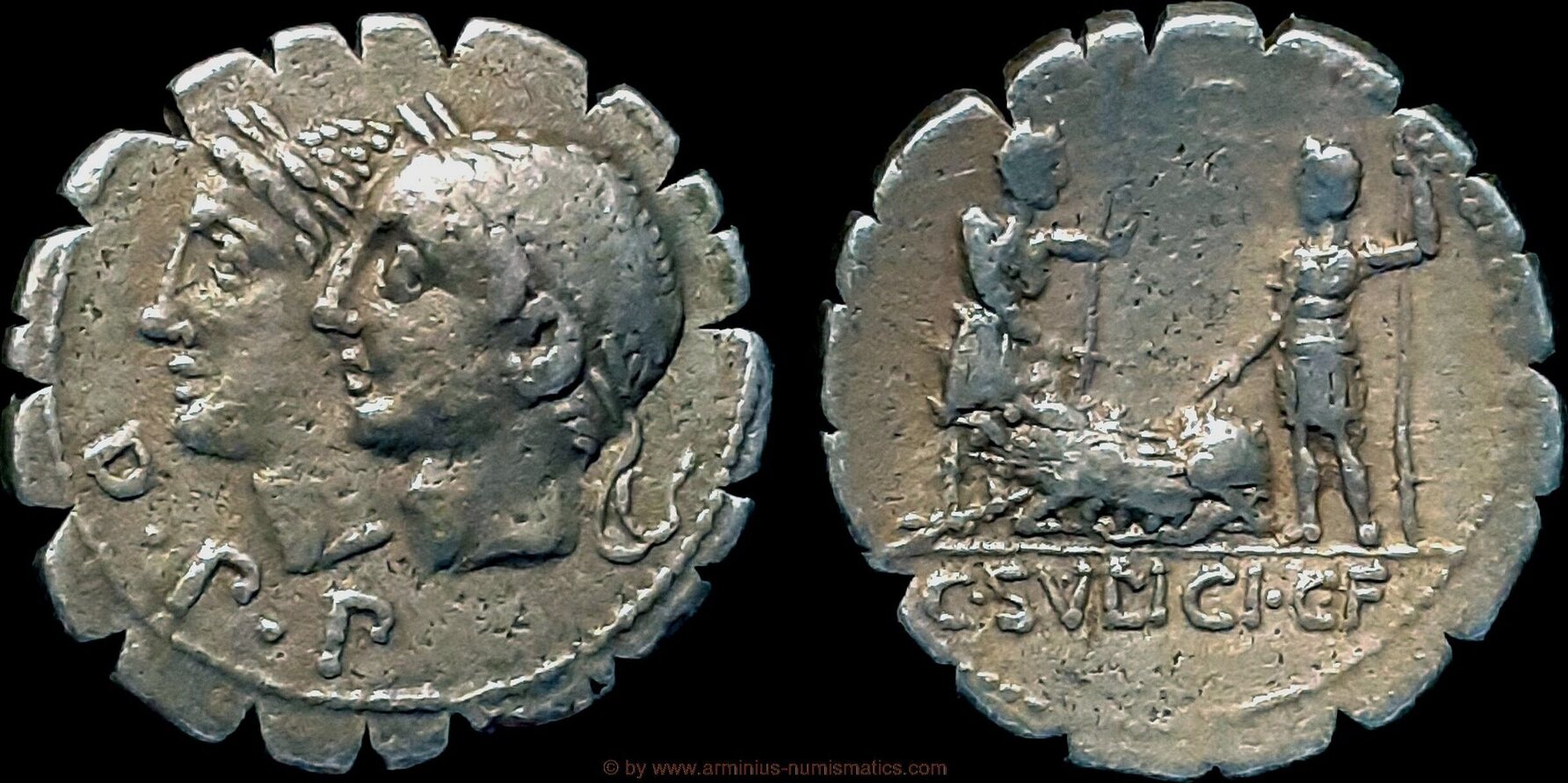 Roman Republic Denar 106 v. Chr. moneyer Caius Sulpicius Galba VF | MA ...