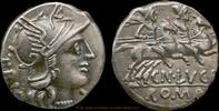 Roman Republic Denar moneyer Cnaeus Lucretius Trio -
