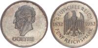 Weimarer Republik 5 Mark 1932 Berlin zum 100. Todestag Goethes (28. März 1832) -
