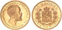20 Kroner 1886 Kongsberg  Norwegen König Oskar II. 1872-1905 vz-st