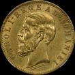 ROMANIA 20 Lei 1883B Carol I NGC AU 58