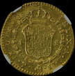 COLOMBIA ESCUDO 1805P JT Charles IV NGC AU 55
