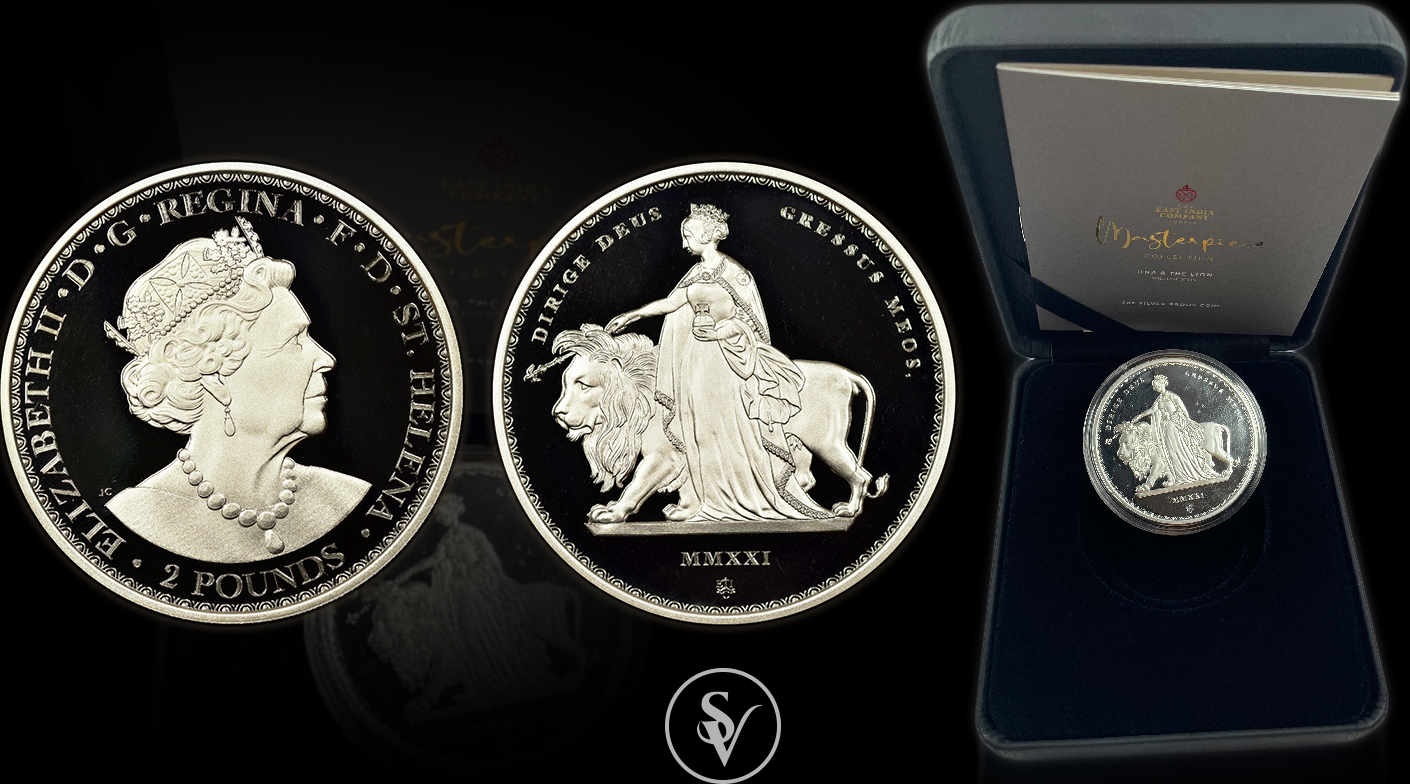 Great Britain 2 pounds Masterpiece 2021 Una & the Lion 2oz Silver