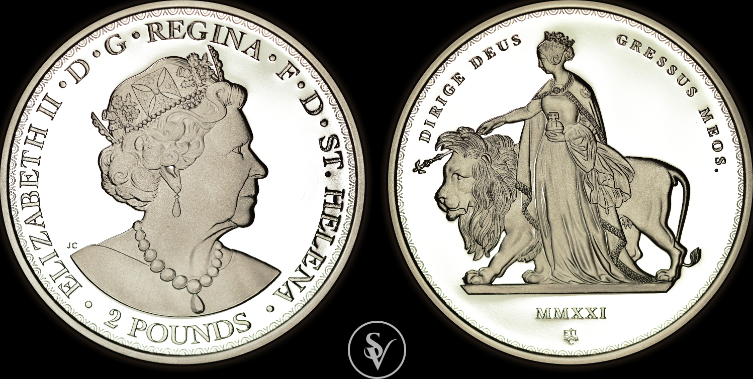 Great Britain 2 pounds Masterpiece 2021 Una & the Lion 2oz Silver