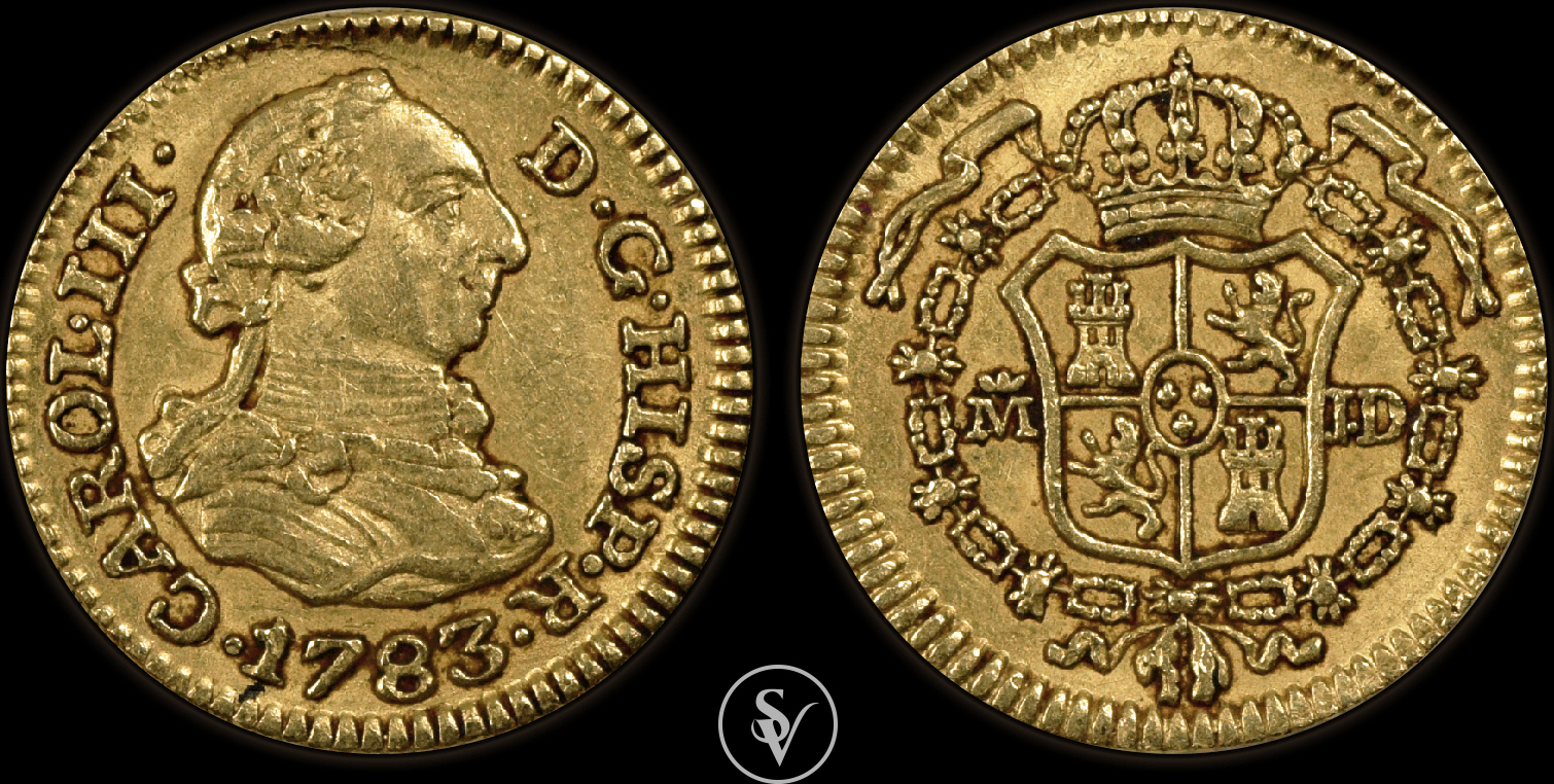 Spain 1 2 Escudo 1783 CAROLUS III