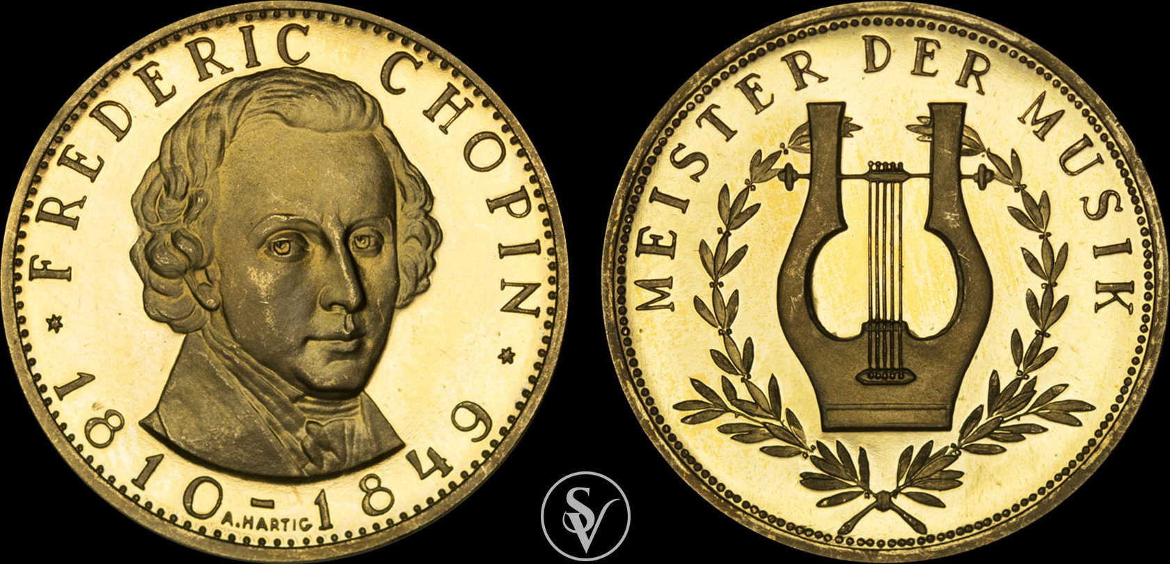 Médaille Bronze Frédéric Chopin – Graveur Robert Coutin, Commémorative, XXe Siècle