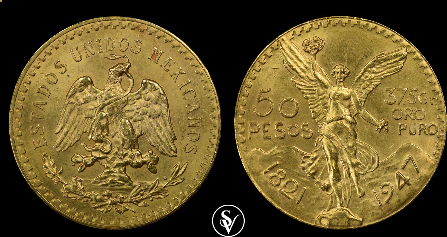 recluta Préstamo de dinero exposición Mexico 50 pesos 1947 The Centenario de Oro | MA-Shops