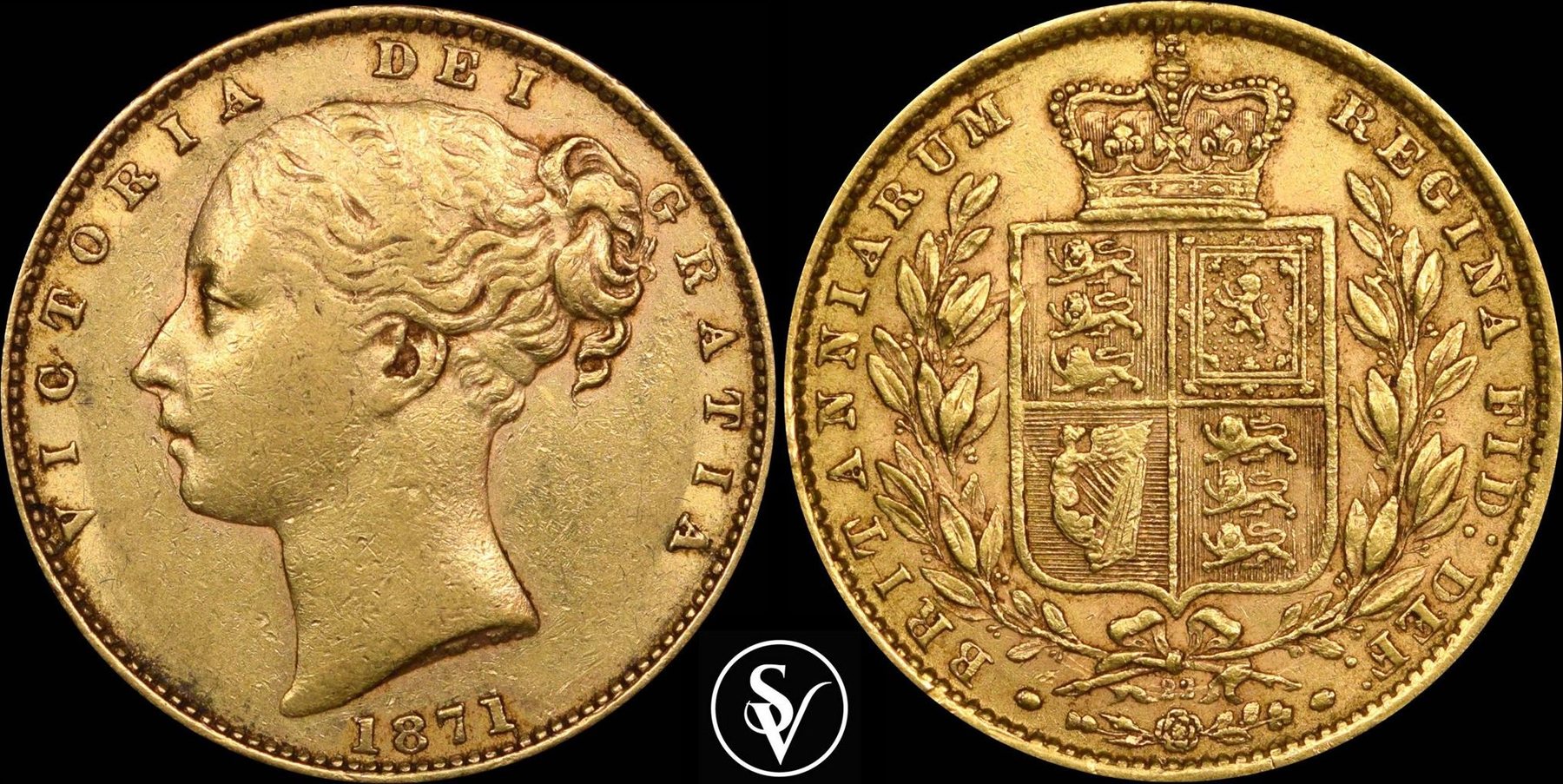 Great Britain 1 sovereign mixed Victoria shield | MA-Shops