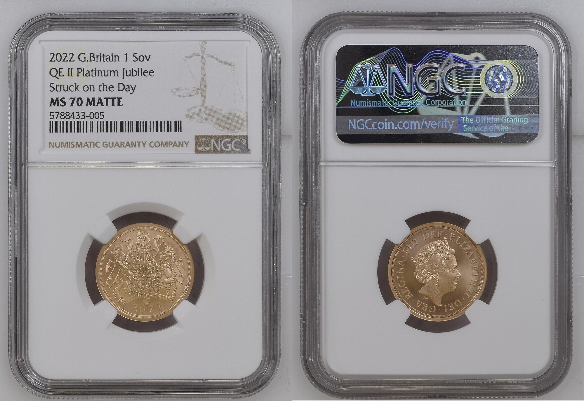 2022 イギリス 1 Sov QE II Platinum Jubilee 2022 Platinum Jubilee 1oz Gold Proof – The East India