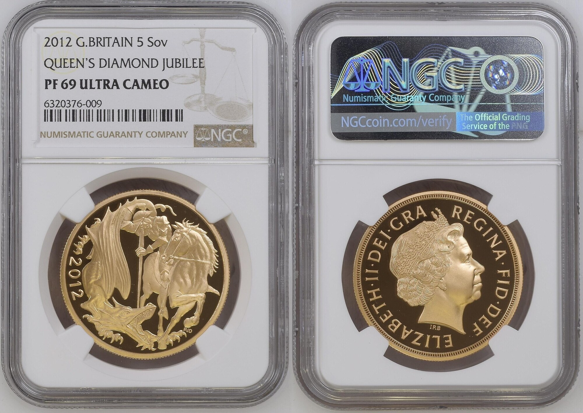 G.BRITAIN 5SOV 2012 Diamond Jubilee NGC PF 69 ULTRA CAMEO | MA-Shops