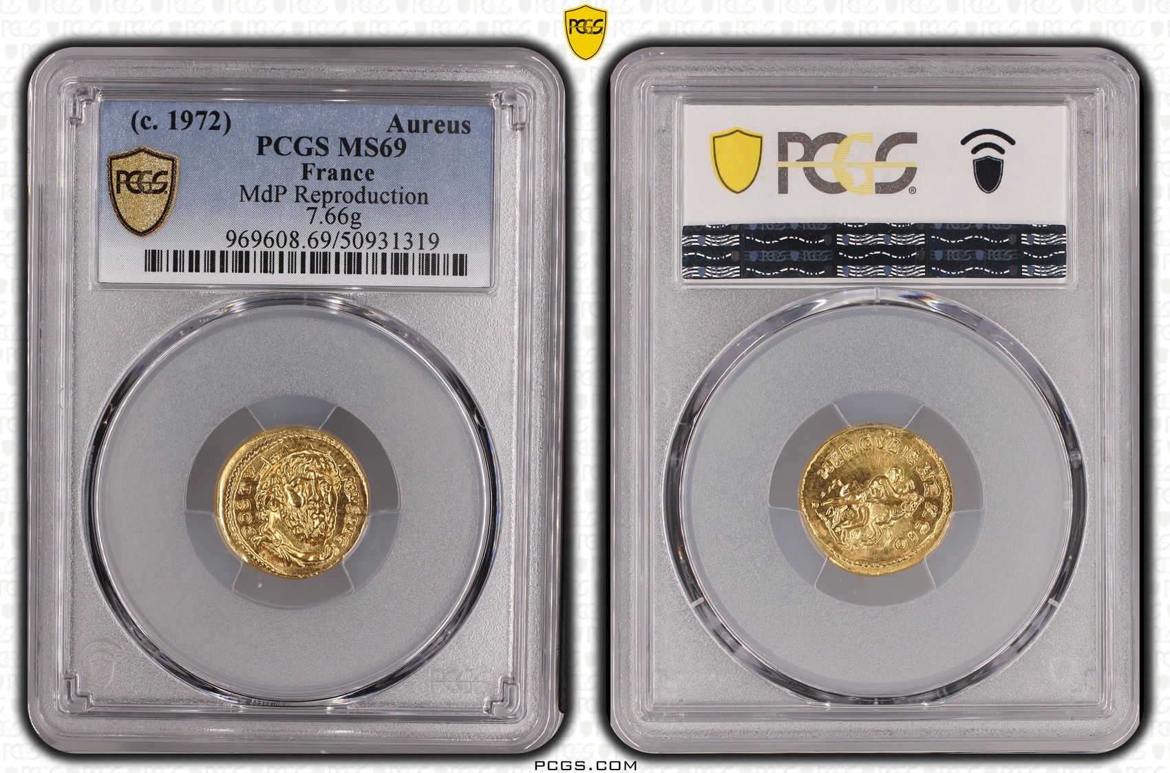 Monnaie de Paris - Refrappe Aureus de Postume - PCGS MS69 - TOP POP ...