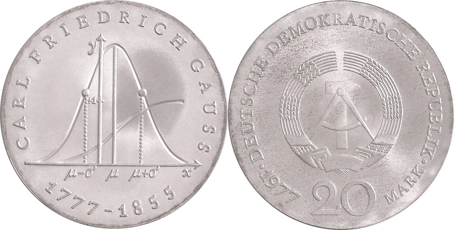 Deutsche Demokratische Republik, DDR 20 Mark 1977 200. Geburtstag von ...
