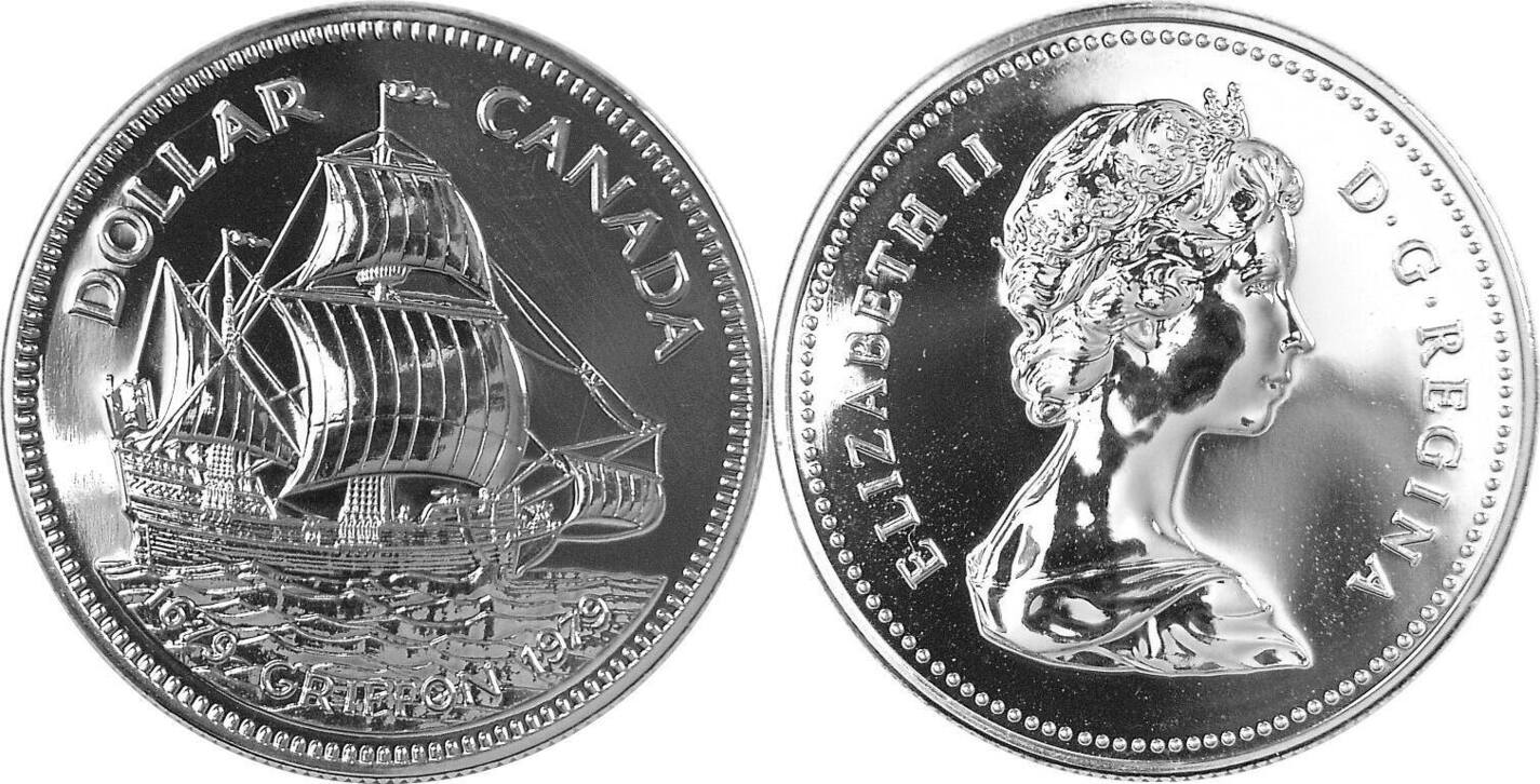 kanada-1-dollar-1979-300-jahrestag-der-fahrt-der-griffon-zu-den-gro-en