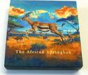 2024 2 oz Silber-Motivbarren - Der afrikanische Springbock in Farbe Im Etui mit Umverpackung & Zertifikat