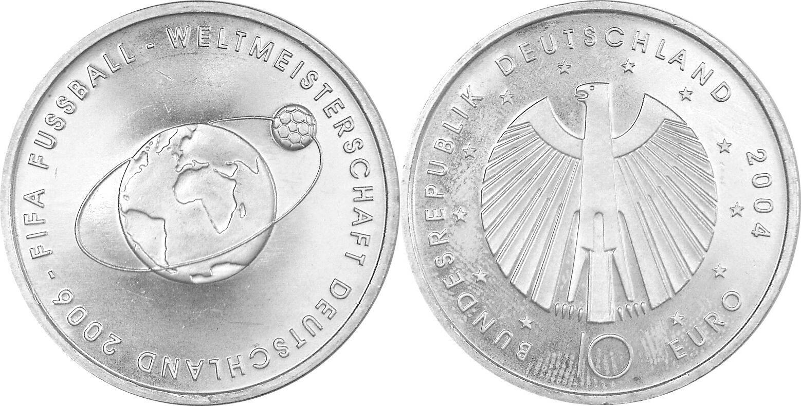 Deutschland BRD Germany 10 Euro 2004 A XVIII Fu ball deutschland-brd-germany-10-euro-2004-a-xviii-fu-ball