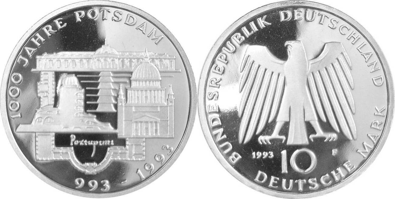 Deutschland, BRD, Germany 10 DM 1993 (F) 1000 Jahre »Poztupimi ...