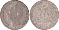 Deutschland/ Kaiserreich Baden 3 Mark Friedrich II. 1907 - 1918 -