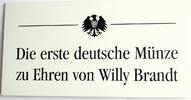 Deutschland, BRD, Germany 2 DM Münzset - Die ersten deutschen Münzen zu Ehren von Willy Brandt -