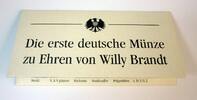 Deutschland, BRD, Germany 5 x 2 DM Münzset - Die ersten deutschen Münzen zu Ehren von Willy Brandt -