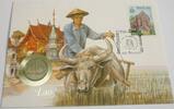 Laos 10 Kip Numisbrief - Transportmittel (Fünfmastgaffelschoner) -