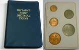 Großbritannien Kursmünzensatz - Britains first decimal coins -