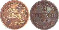 Deutschland/ Kaiserreich Braunschweig (Herzogtum) 2 Pfennige Wilhelm 1831 - 1884 25. Regierungsjubiläum -