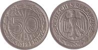 Deutschland/ Weimarer Republik 50 Reichspfennig Wertzahl auf Guilloche im Eichenkranz -