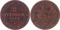 Deutschland/ Sachsen 2 Pfennige Johann 1854-1873 -