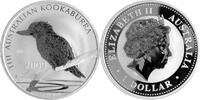 Australien, Australia 1 Dollar 1 oz Kookaburra P20 (Jägerliest auf Ast über dem Wasser) -
