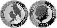 Australien, Australia 1 Dollar 1 oz Kookaburra P20 (Jägerliest mit Jungvogel auf Eukalyptuszweig) -