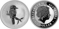 Australien, Australia 1 Dollar 1 oz Kookaburra P20 (Jägerliest auf Ast ) -