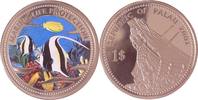 Palau 1 Dollar Schutz der Meeresfauna (Halfterfisch in Farbe) -