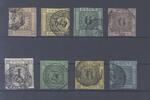 Deutschland vor 1945 Baden Michel Nummer 1-8, Freimarken 1851-58 gestempelt -