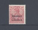Deutschland vor 1945 Deutsche Post China Specimen Michel Nr. 17 SP, 10 Pfg. ungebraucht * -