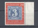 Deutschland ab 1945 Bund Michel Nummer 114 IV die 30 Pfg. Freimarke 1949 mit Abart IV ** -