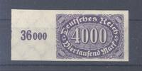 Deutschland vor 1945 Dt. Reich Michel Nr. 255 U, 4000 Mark Freimarke 1922 ungezähnt ** -