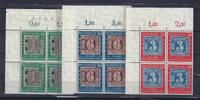 Deutschland ab 1945  C) BRD Mi 113-115 ** 4er Block-Satz Eckrand OL, ME ... 149.54 US$  +  5.77 US$ shipping