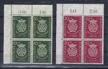Deutschland ab 1945  C) BRD Mi 121-122 ** 4er Block-Satz Eckrand OL, ME ... 172.63 US$  +  5.77 US$ shipping