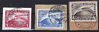 Deutschland vor 1945 C) DR Zeppelin Mi 456-458 je auf ∆, Mi 457 gep. Schlegel BPP, ME 1.300€ -