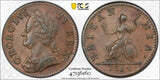 Great Britain  GEORGE II 1754 1/4D PCGS AU 58