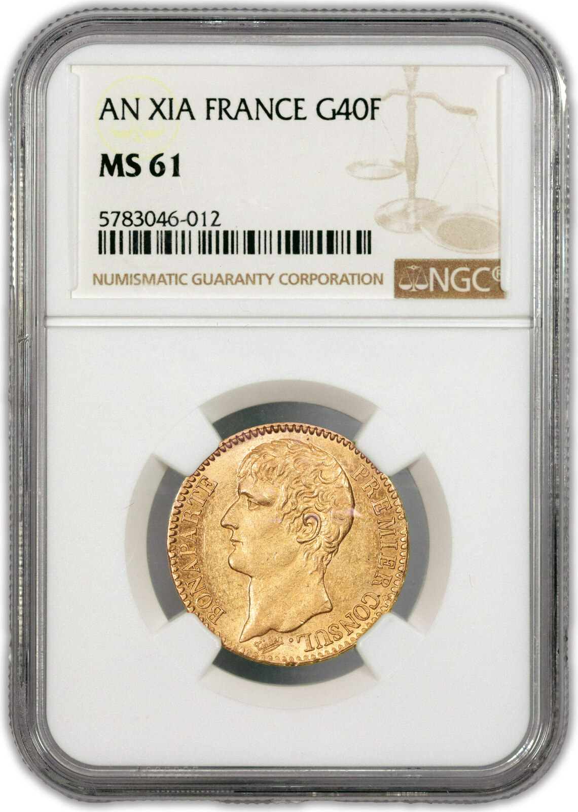 Napoleon I Coin France - Gold - 40 Francs Or - AN XI A Paris SUP+ / SPL ...