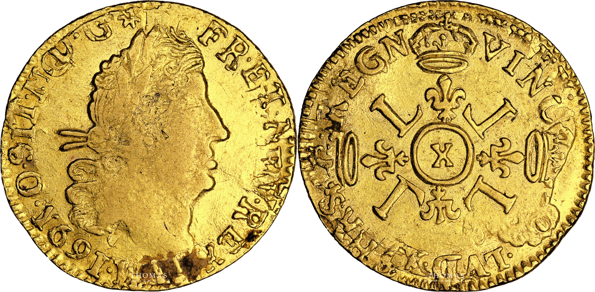 Louis d'or aux 4L Coin France - Louis XIV - Contemporary counterfeit ...