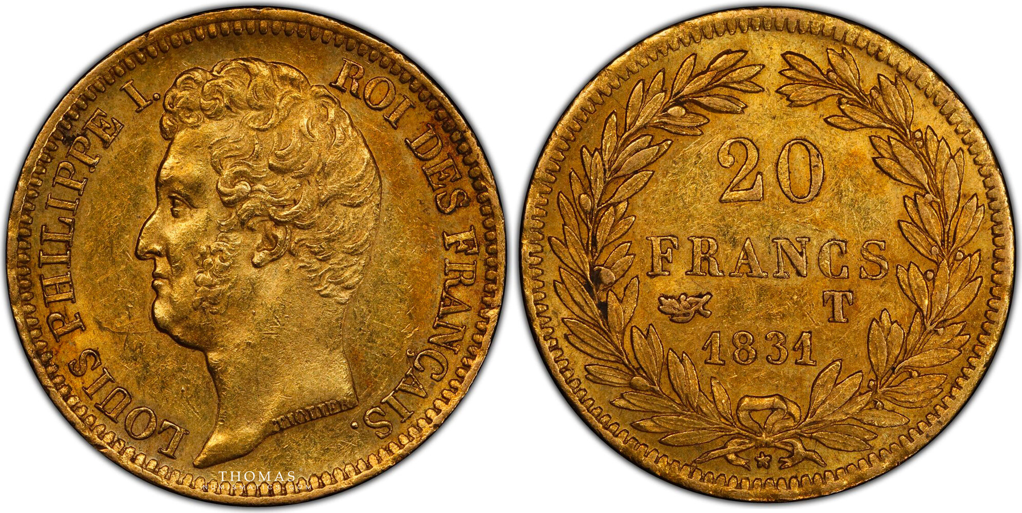 Coin France - Louis Philippe I - Gold - 20 francs or 1831 T Nantes ...