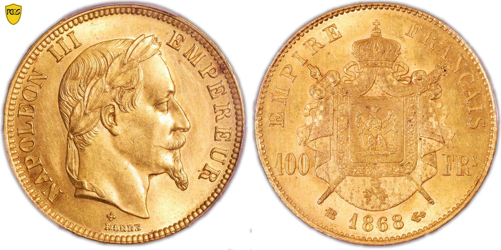 France 100 francs 1868 Napoleon III SUP+ / PCGS MS 62 | MA-Shops