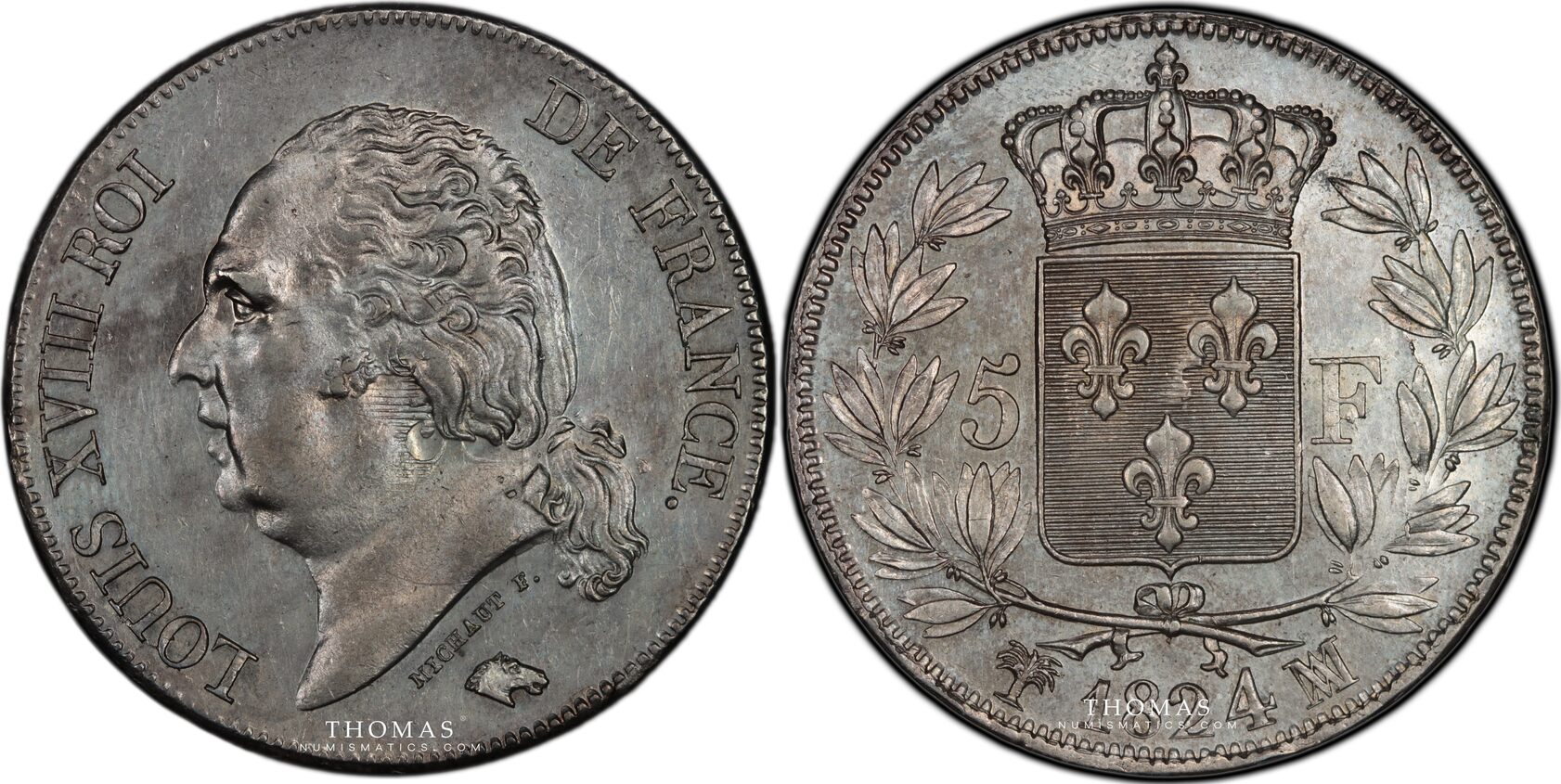 64 euro. Монета Caroli Rege 1824.