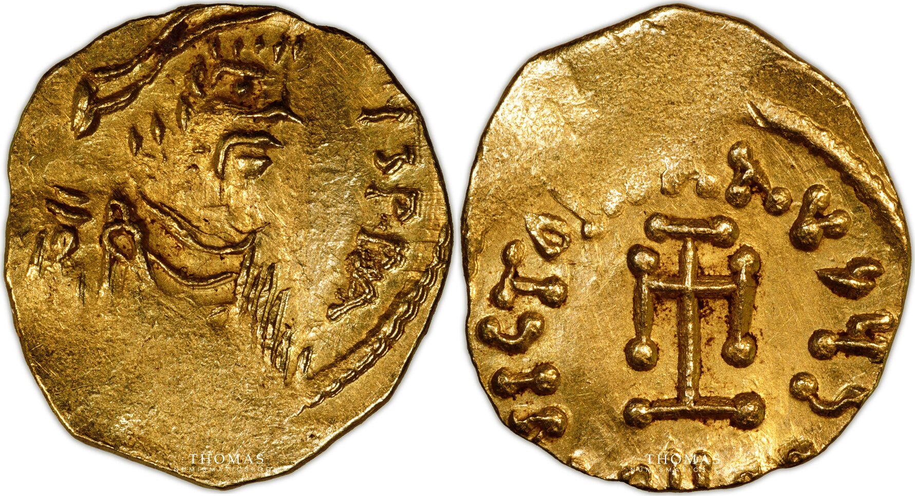 Byzantine Trémissis 668-685 Constantinus IV - Gold Tremissis ...