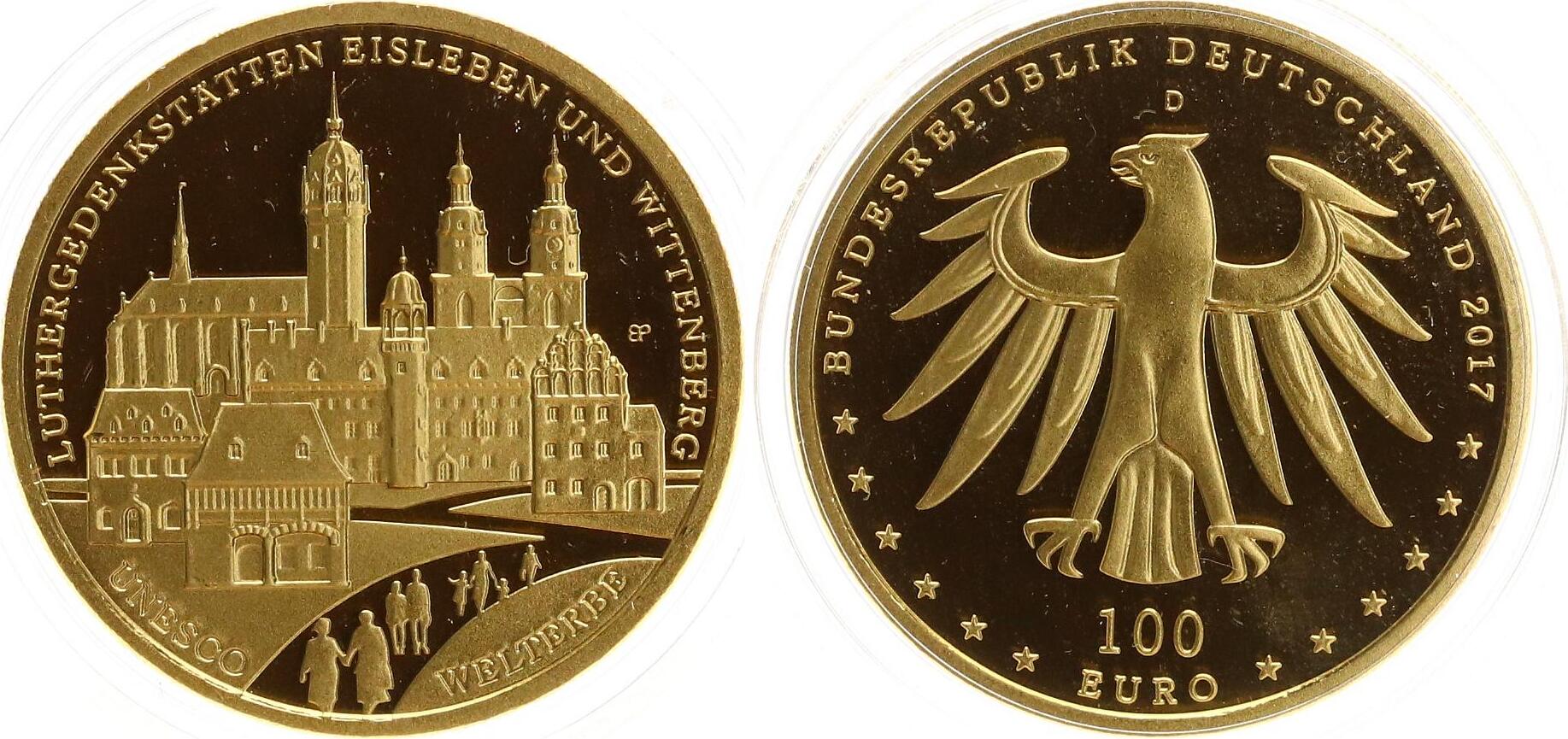 Deutschland 100 Euro 2017 D 1/2 Unze Gold, Weltkulturerbe