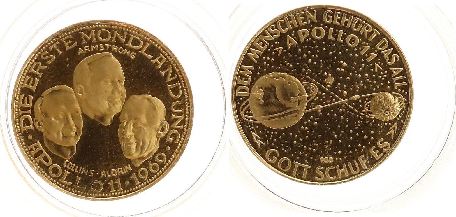 USA - Deutschland Goldmedaille 1969 - Apollo 11, erste bemannte ...