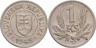 SLOVAKIA 1939-1945 1 Koruna WW II. Slovenský štát mint Kremnica -