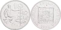 TSCHECHOSLOWAKEI erste republik 10 Koruna ČSR State emblem end girl with lime tree, mint Kremnitz -